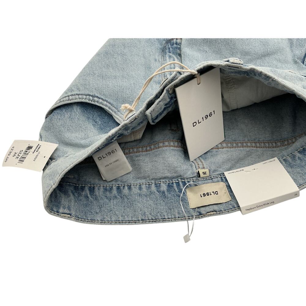 Dl1961 'Hepburn' Blue Cotton Wide Leg High Rise Denim Jean Size 26 - Picture 4 of 4